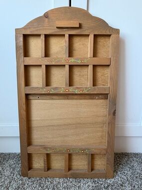 Wooden Trinket Shelf with Handpainted Floral Accents